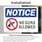 Signmission No Guns Allowed OSHA Notice Sign, Vinyl Decal, 10in W x 7in L, 2PK OS-2PACK-NS-D-710-L-16133 - alternate 5